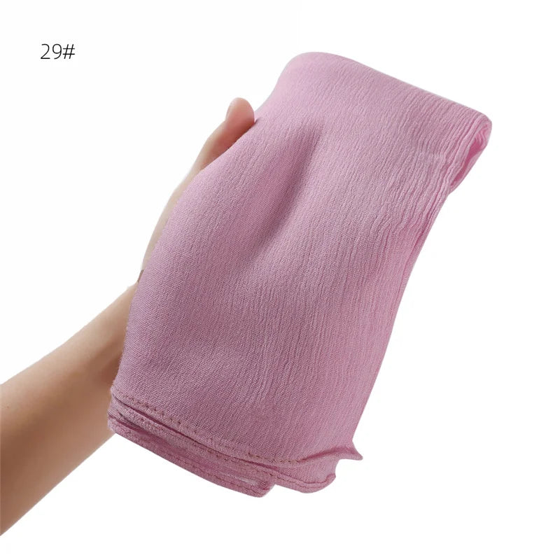 Pañuelo Hiyab de Algodón y Rayón de Color Liso para Mujer, Pañuelo Grande Musulmán, Chales, Diadema Musulmana para Mujer, Turbante Islámico, Pañuelo Bandana