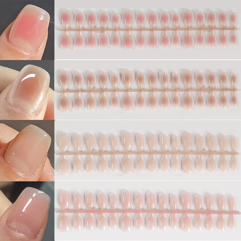 30 stk. gradient kunstnegler fransk blush nude negler vanntett kunstige negler medium kiste kunstnegler fingernegler presse-on negler tupper manikyr