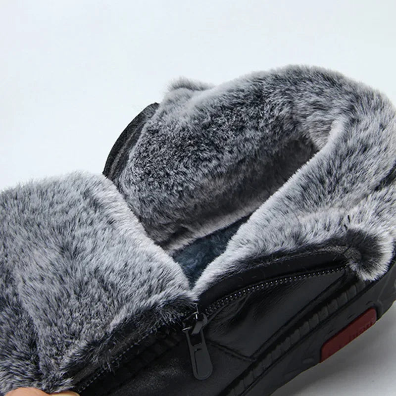 Women's Boots Plush Female Shoes Anti-slip Womens Snow Boot Winter Cotton Leather Shoes Casual Ankle Boots Botas Mujer