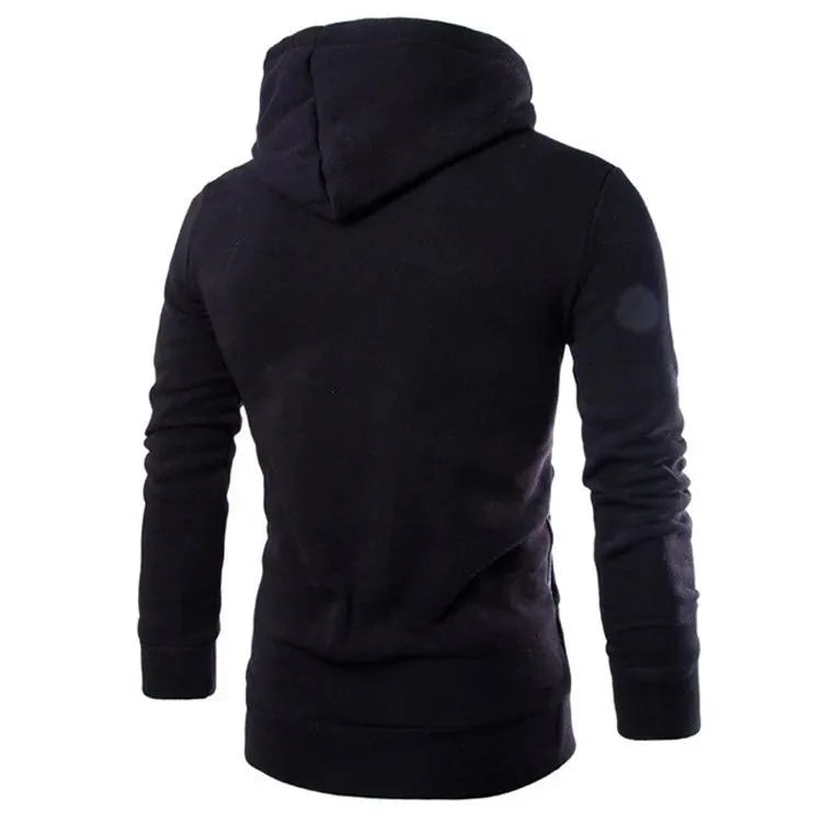 Men's Hoodies Long Sleeve Sweatshirts for Men Zipper Hooded Pullover High Neck Male Sweatshirt Top Jacket Coat Motocross Shirt