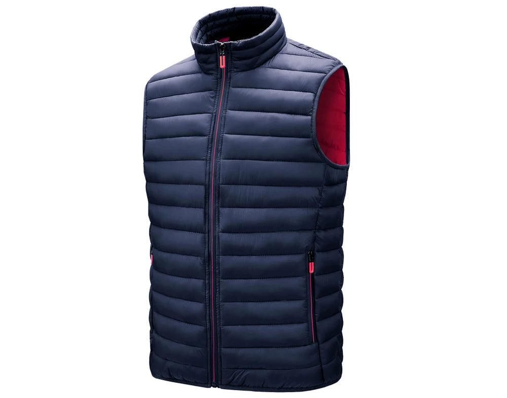 Winter Men Warm Vests Fashion Men Stand Collor Lightweight Padded Down Waistcoats Men Cotton Windbreaker Sleeveless Jackets 6XL
