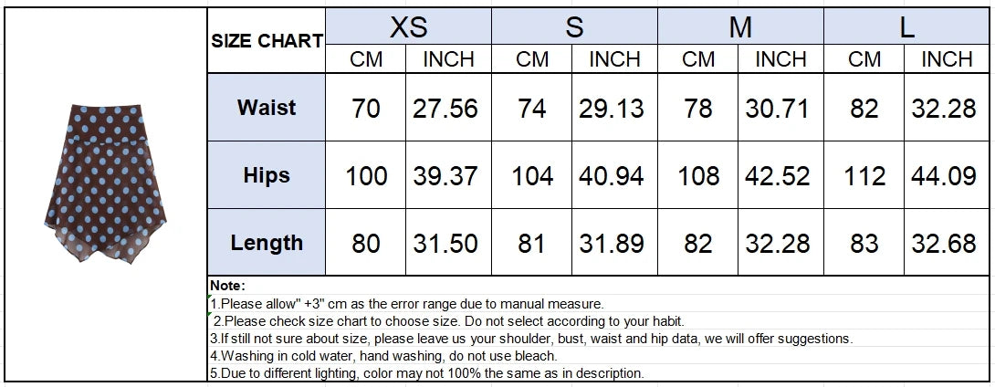 Women Summer Skirt Suits 2 Piece Set Asymmetrical Thin Long Skirt Sets Polka Dots Printed Hanging Collar Tops Women Suit Sets