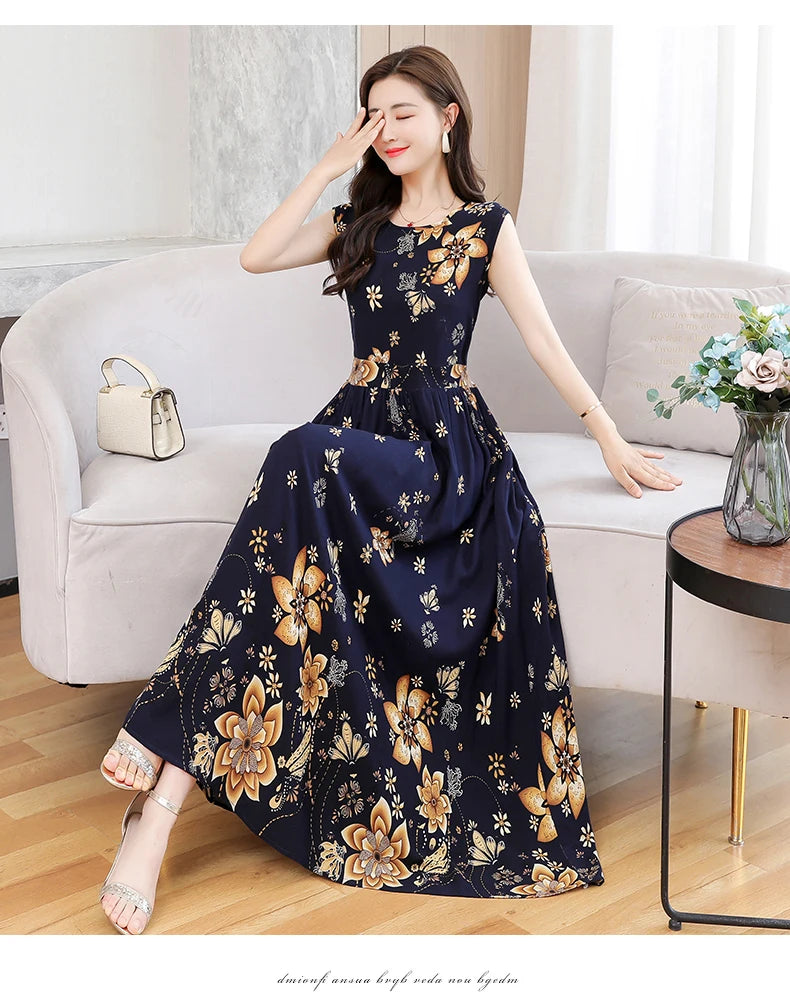 New Fashion  Summer Print Women Short Sleeve Cotton Plus Size Women Clothing Dress Ladies Large Size Vestidos dresses