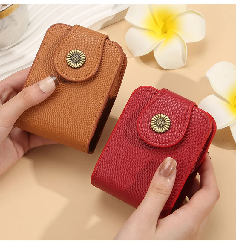 Makeup bag small women's portable makeup box with mirror mouth red envelope storage bag mini women's bag