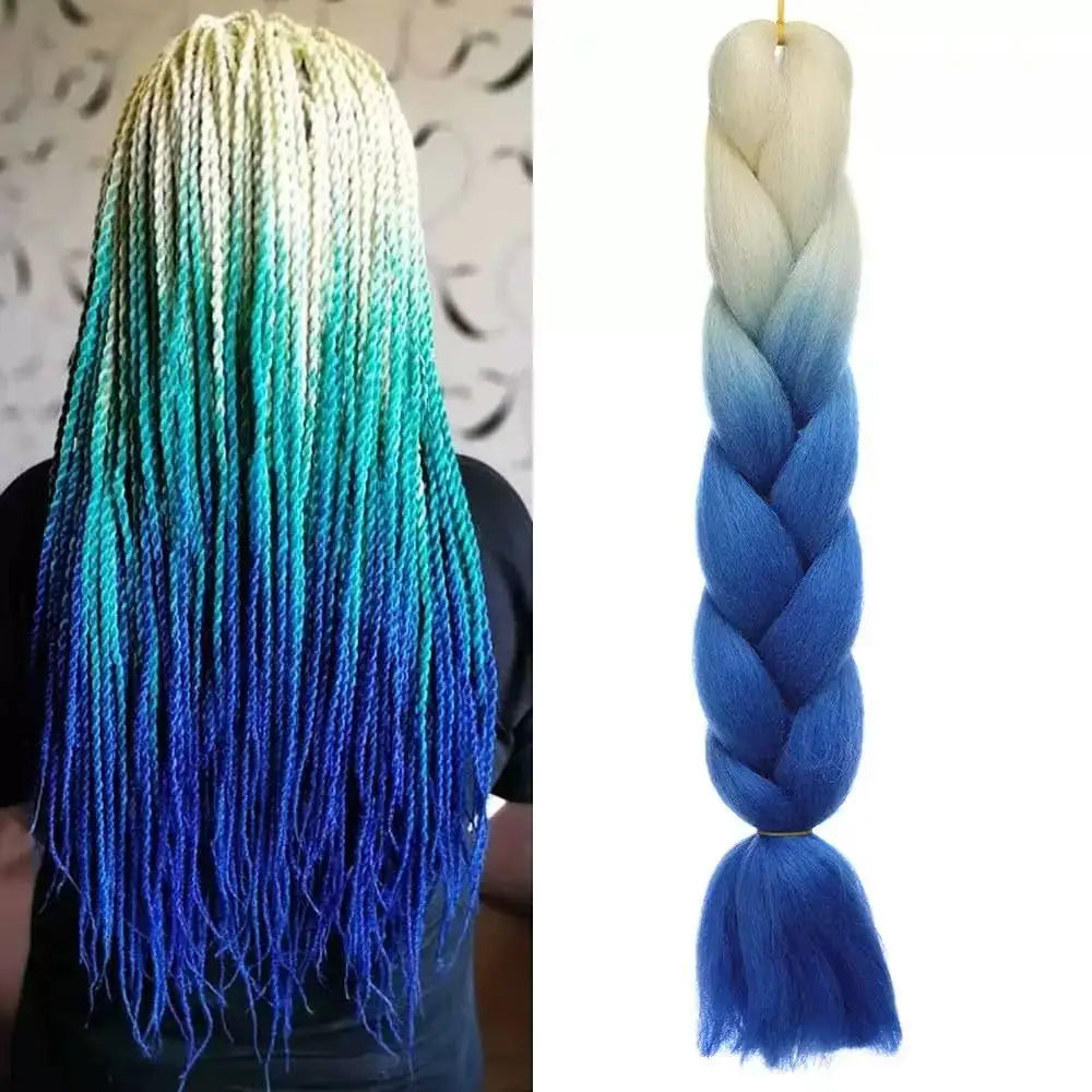 24Inch Jumbo Braids Extensions Synthetic Braiding Hair Afro Ombre Color wig for women braid