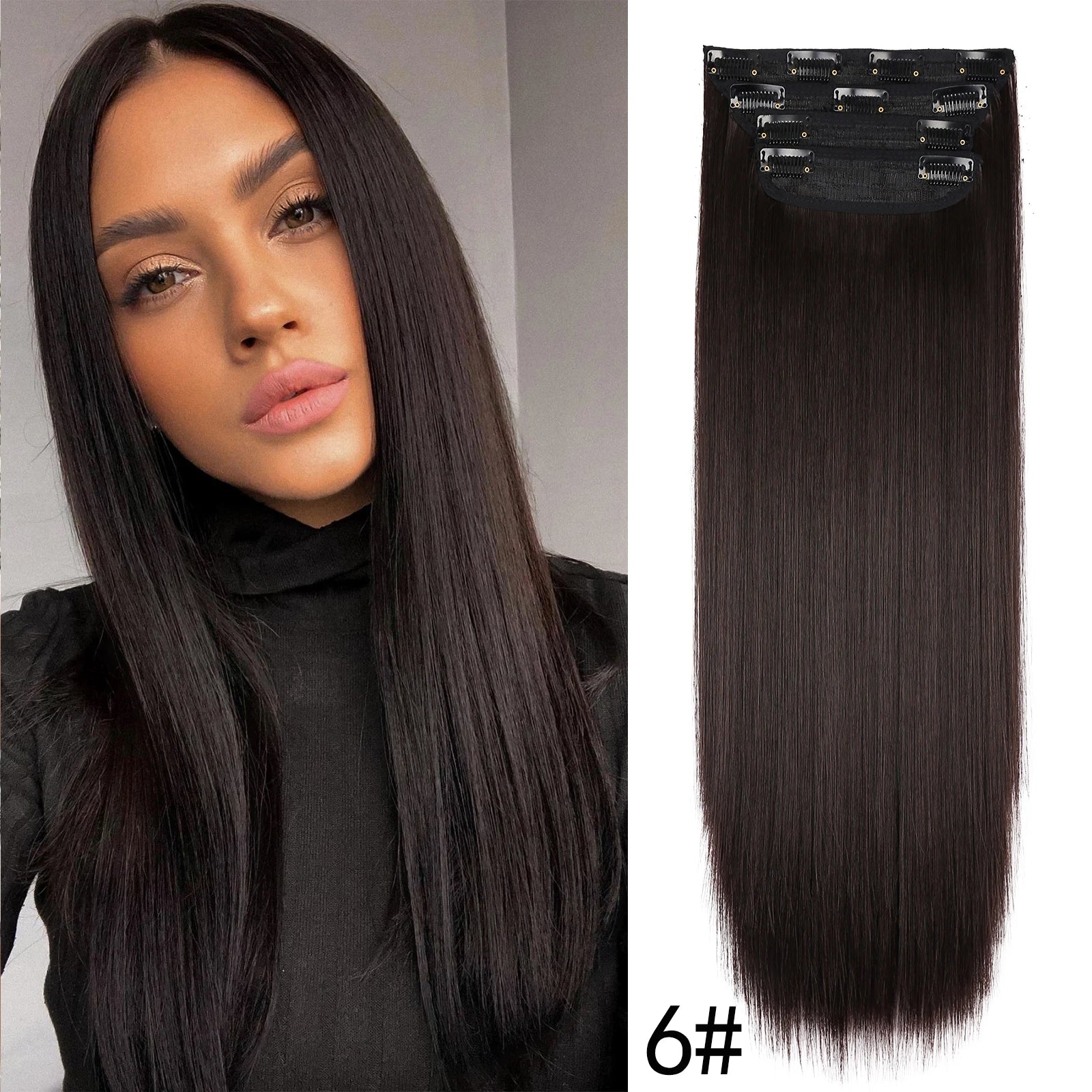 Extensiones de Cabello Ondulado Largo de Clip