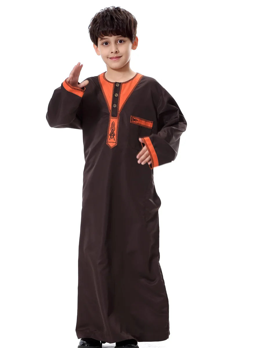 2025 Fashion Muslim Teenager Clothing Islam Men Summer Winter Eid Ramadan Prayer High Quality Elengance Party Boy's Robe Caftan