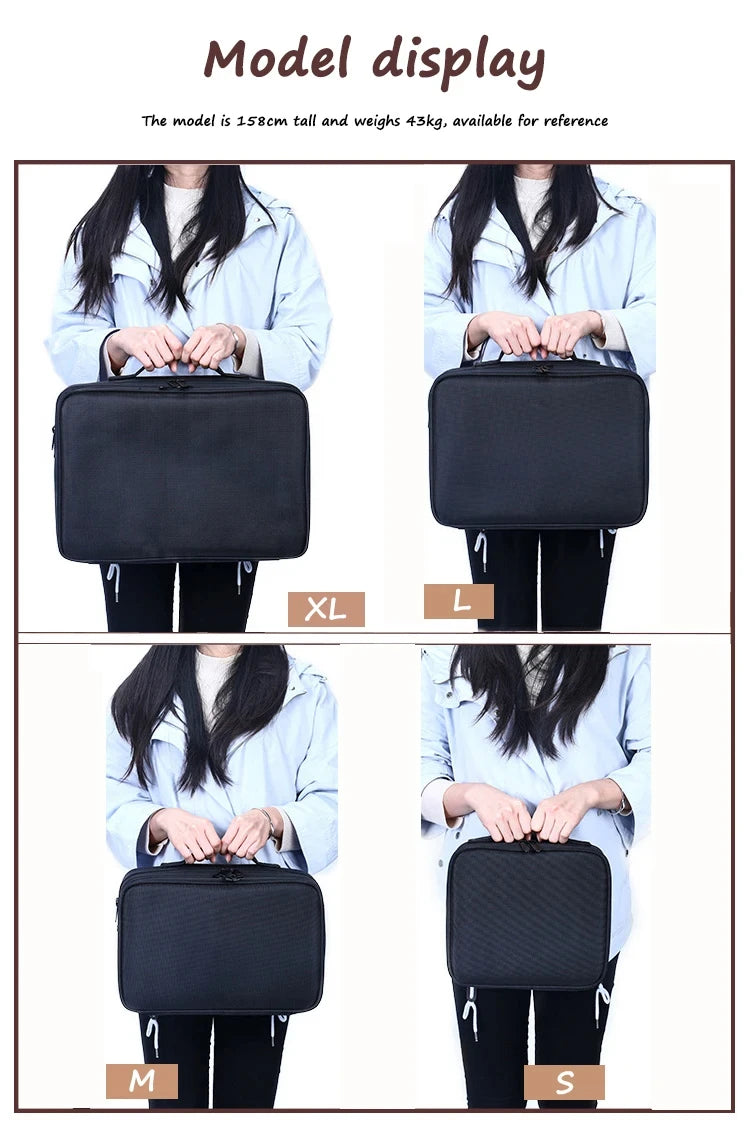 Professional Cosmetic Bag for Women Leather Cosmetic Bags Waterproof Oxford Large Capacity Travel Makeup Case for Makeup Artist