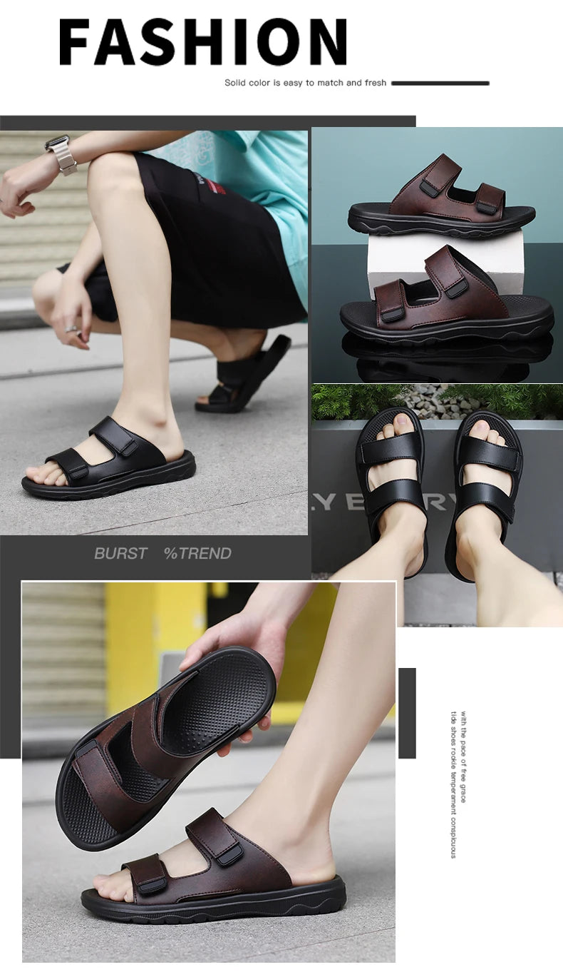 Men's Slippers Autumn New Leisure Beach Holiday Outdoor Male Retro Comfortable Slipper for Men Casual Rubber Designer Shoes