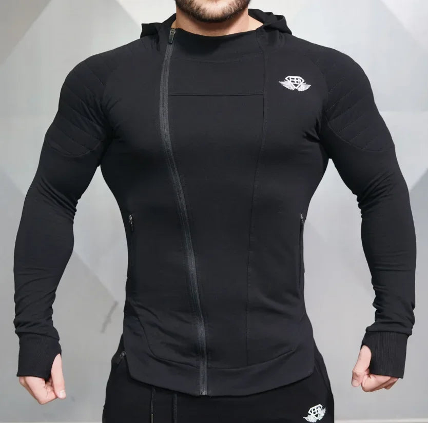Men Hoodies Sweats Sweatshirt Hooded Fitness Gym Coat Outdoor Sport Tops Bodybuilding Men Sweater  Autumn and Winter New Fashion