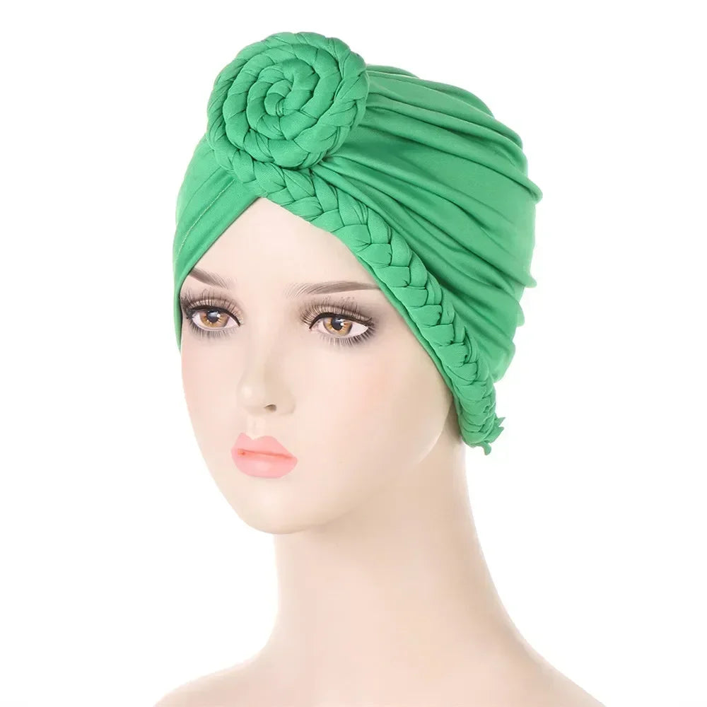 Sombrero turbante indio nuevo con nudo y lazo para mujer, hijab musulmán, pañuelo africano para la cabeza, gorro, gorro para pérdida de cabello, gorro de quimioterapia, pañuelos para la cabeza