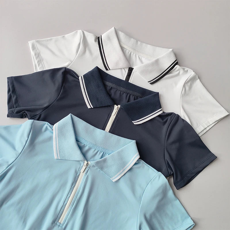 Tennis Skirt for Women in Summer Yoga Suit Short-sleeved T-shirts Marathon Badminton Golf Suit Sports Skirt Top Fitness Set