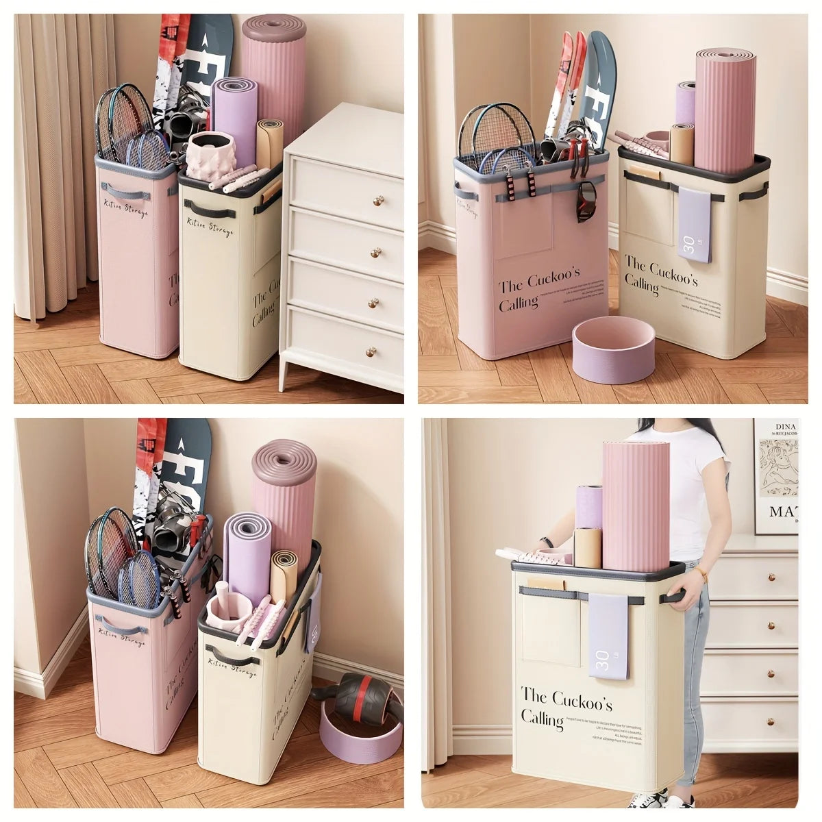 1Pc Yoga Mat Storage Basket, Fitness Equipment and Sports Equipment Storage Basket, Household Sewn Edge Foam Shaft Rack Artifact