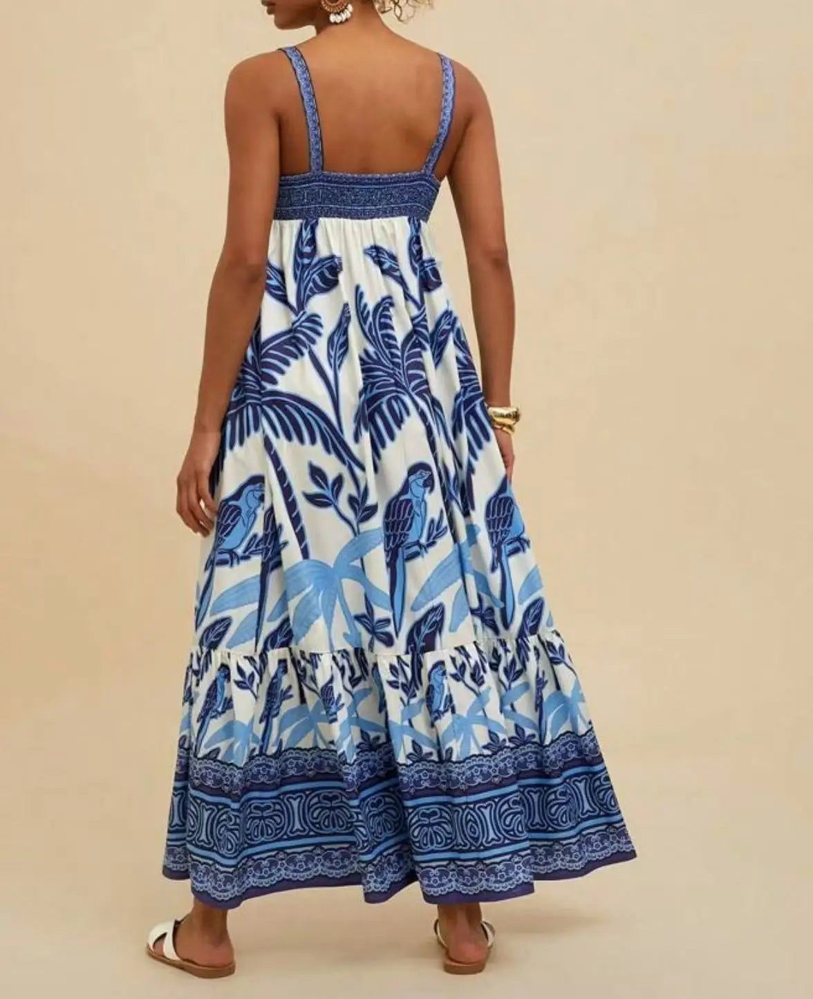 Women's New Arrival Leisure Fashion Print Dresses Summer Elegant Holiday Spaghetti Strap Dress Vacation Party Female Clothing