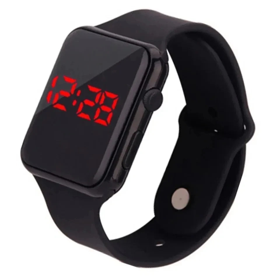 Reloj digital simple para hombres y mujeres, reloj electrónico LED deportivo de moda, correa de silicona negra, reloj casual para hombre, Reloj Hombre
