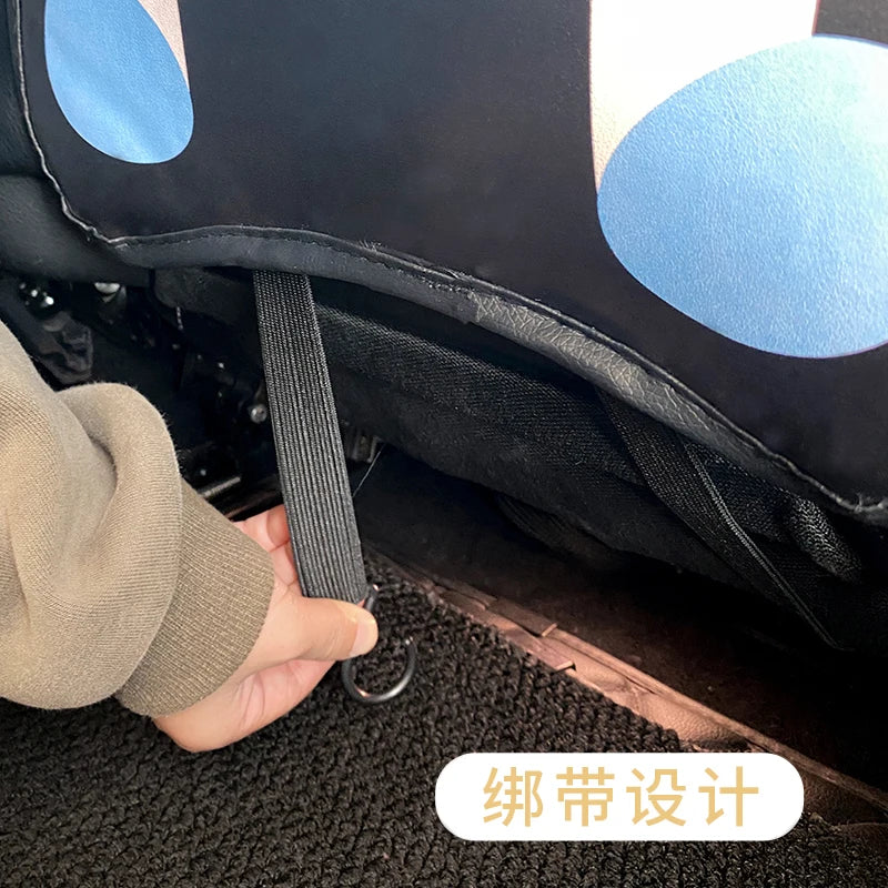 Car anti-kick pad, seat back protective pad, leather waterproof, anti-wear and wear-resistant cartoon cute car protective