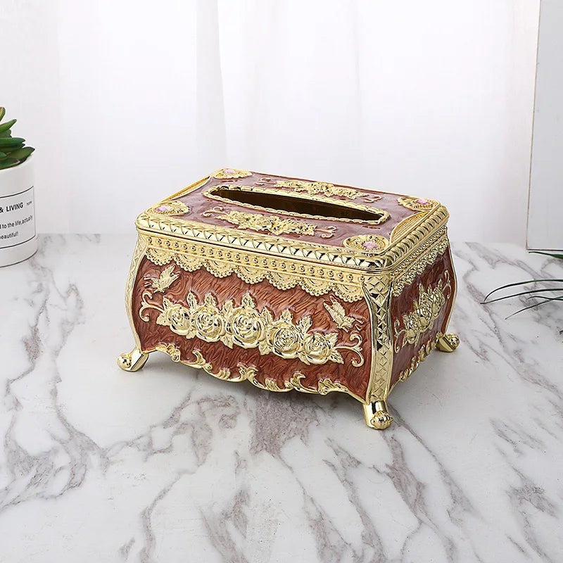 Servilletero de papel, estilo europeo, caja de plástico, dispensador de servilletas de cocina, organizador de almacenamiento de escritorio, decorativo para el hogar