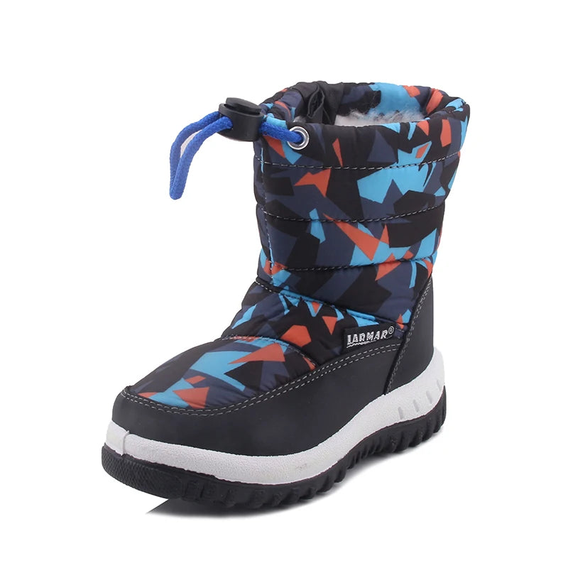 Winter Warm Fur Snow Boots Children Black Furry Shoes Girls Non-slip Waterproof Kids Footwear Child Sneakers Baby Shoes Pink