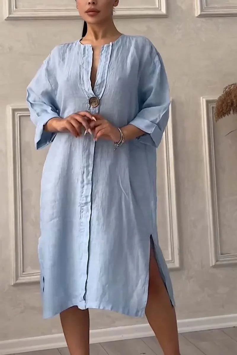 Y2k Long Sleeve Linen Maxi Dress Women Summer Summer Casual Solid Color Party Loose Long Dresses Elegant Vestidos
