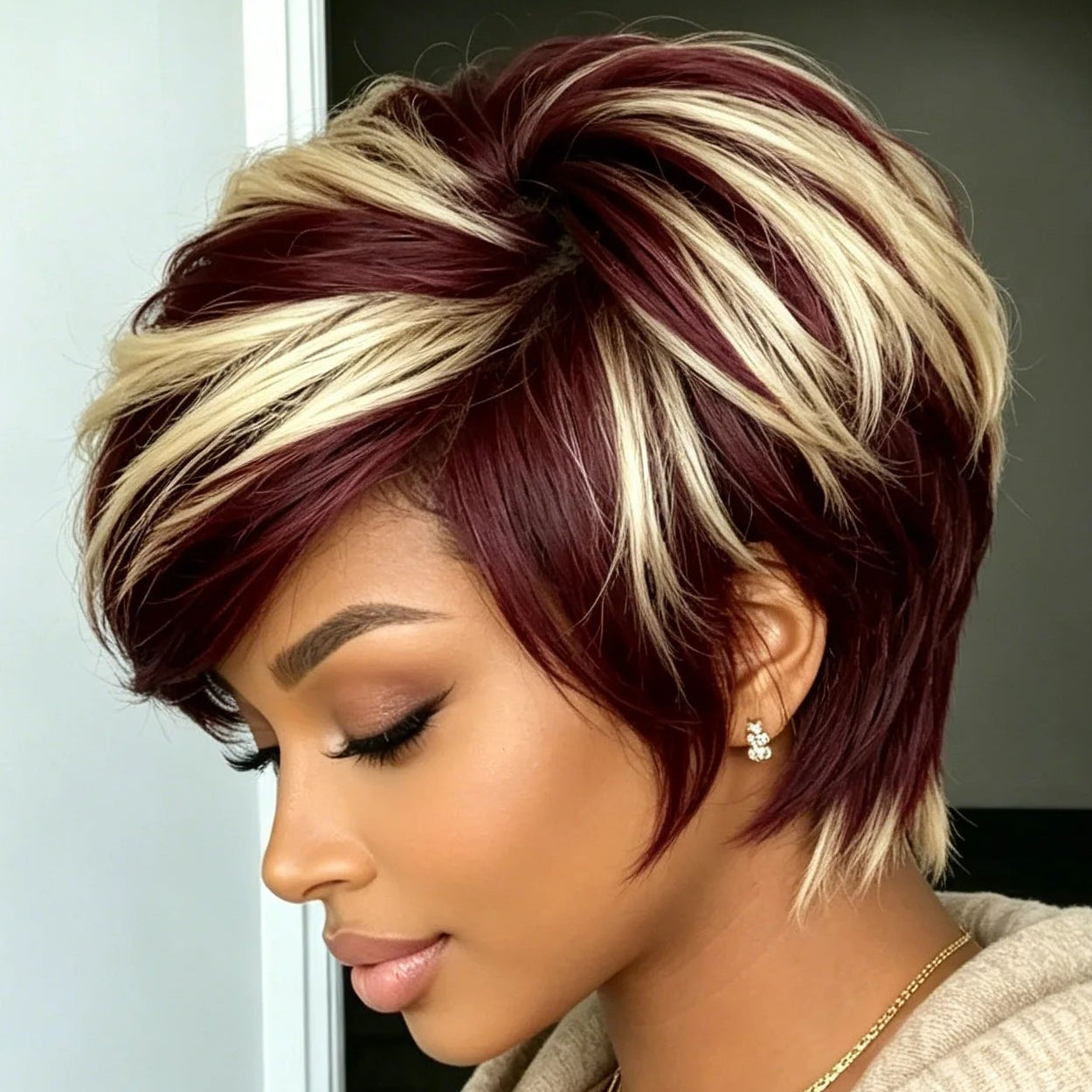 Perruque de cheveux humains Pixie 1B/30