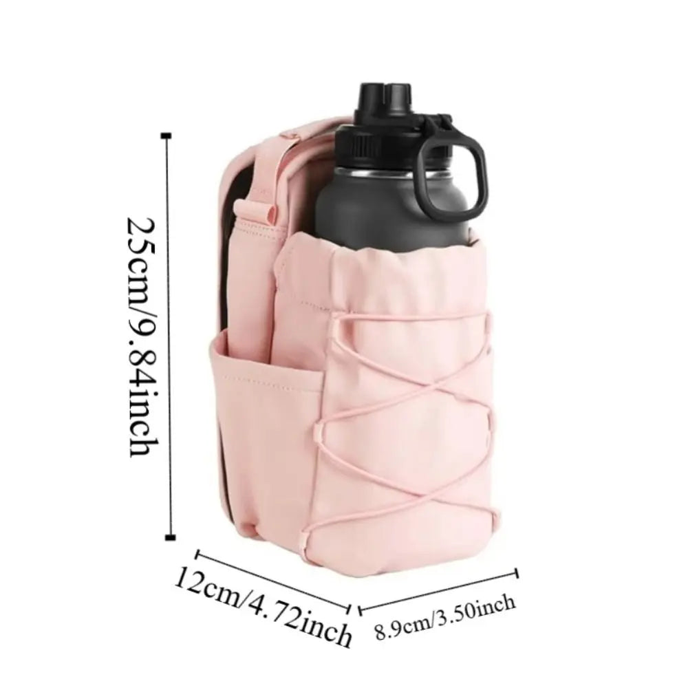 Magnetic Water Bottle Sling Bag Large Capacity Adjustable Gym Bottle Bag Multi-layer with Shoulder Strap Crossbody Sports Bag