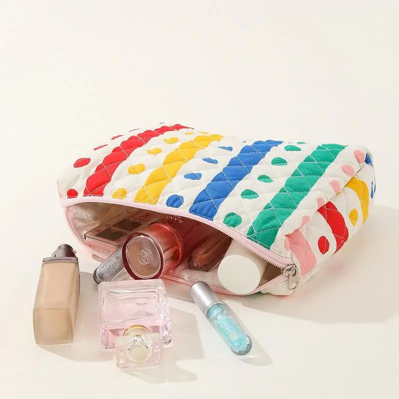 Floral Quilted Makeup Bags (3pcs)