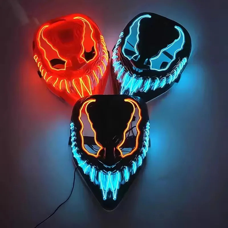 Marvel Venom Mask with Lens Halloween Party Decoration LED Mask Propsfor Hot Toys Venom Cosplay Costume Mask Full Face Glow