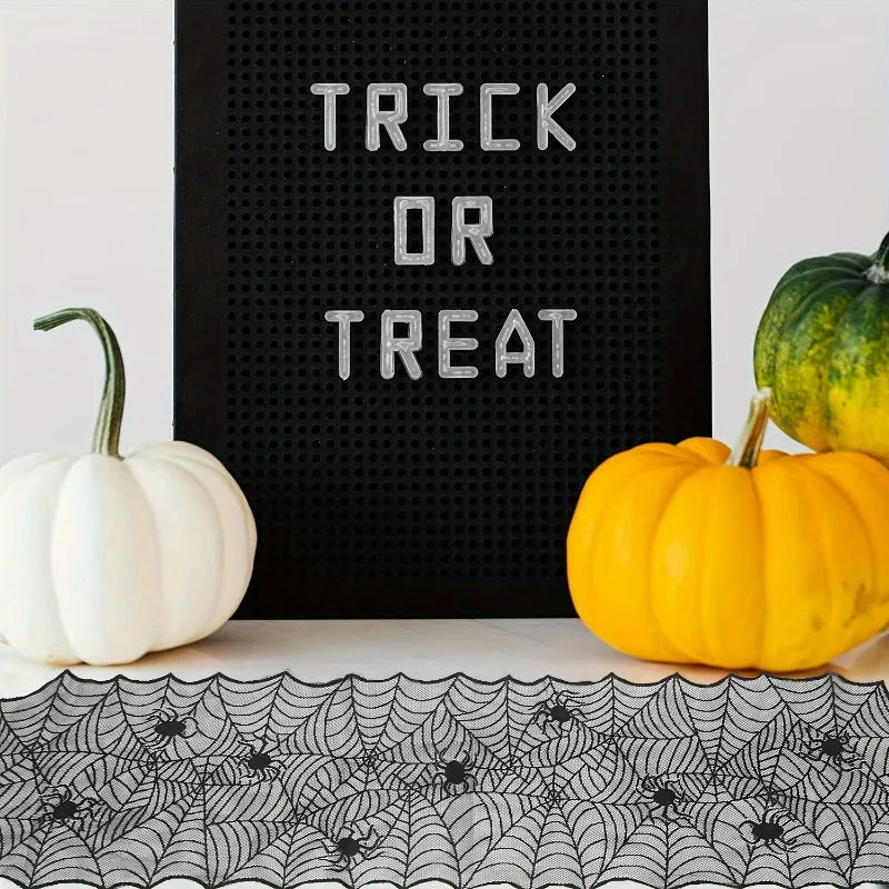 American Halloween Black Spider Web Lace Table Flag Party Gift Home Dining Table Decoration Ghost Festival