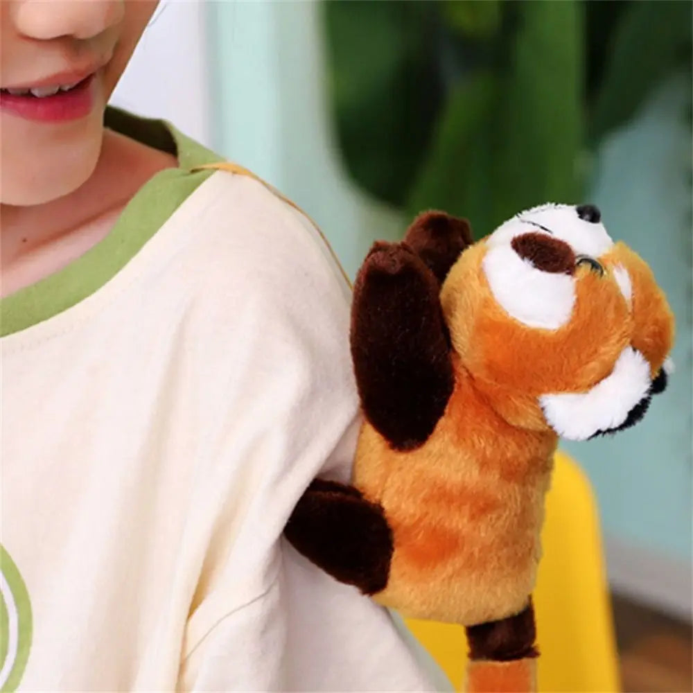 Stuffed Animals Magnetic Shoulder Plush Raccoon Clip on Shoulder Plush Doll Cute Vivid Decorative Animal Plush Toy Kids Gift