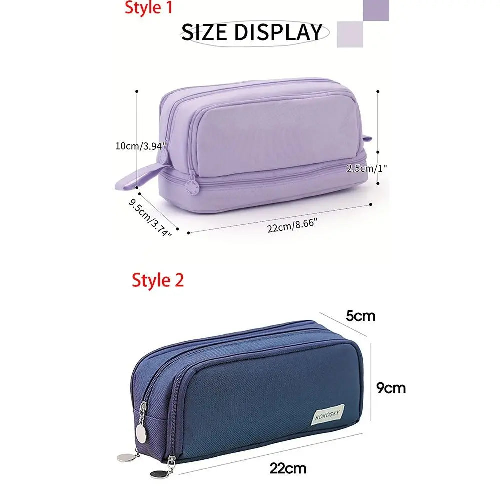3/4 Compartment Pencil Case Multilayers Large Capacity School Student Pencil Cases Transparent Partition Pen Divider Pen Bag
