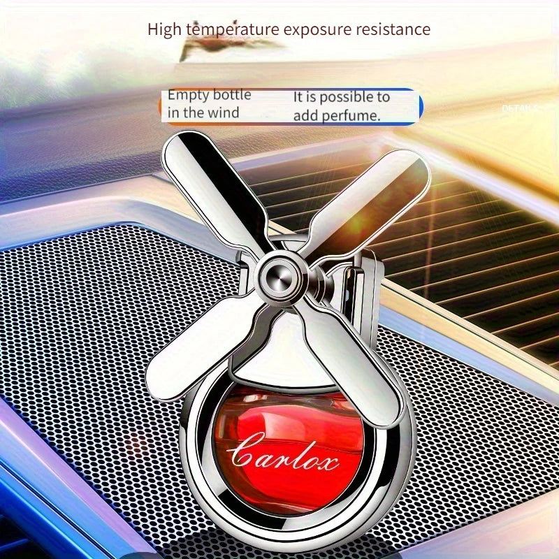 Car Perfume Empty Bottle Mini Self-Installed Air-Conditioning Outlet Four-Leaf Windmill Rotating Car Aromatherapy High-End Fragrance Volatile Diffuser Container Fragrance Diffuser Car Applicable