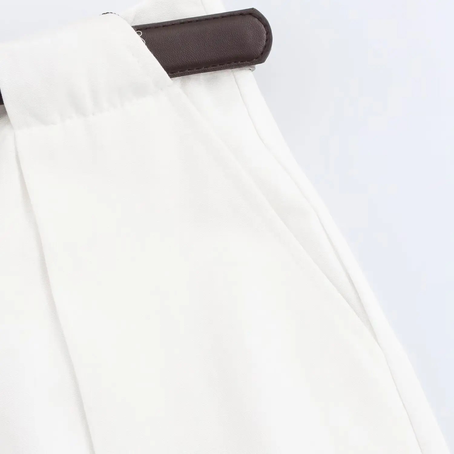 Women's Pants Set Pocket Tank Top with Belt and Fold Pants Solid Color Temperament Spring New Pants Set