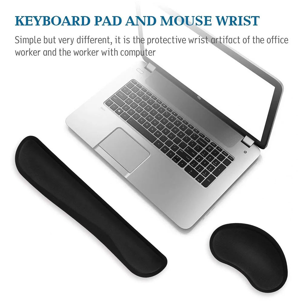 Wrist Rest Mouse & Keyboard Pad with Non-Slip Base Wrist Rest Pad Ergonomic Mousepad For Typist Office Gaming PC Laptop Computer