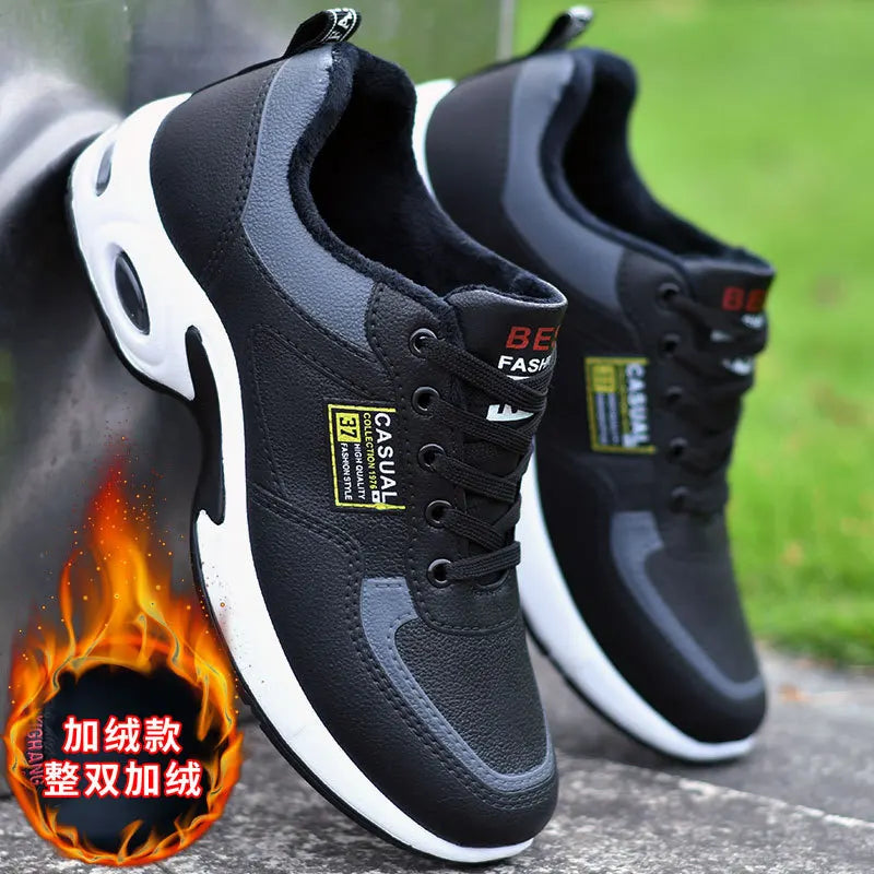 New spring trend sports men's shoes Lace-up thick sole casual breathable fashion shoes Large size Wear skid resistance