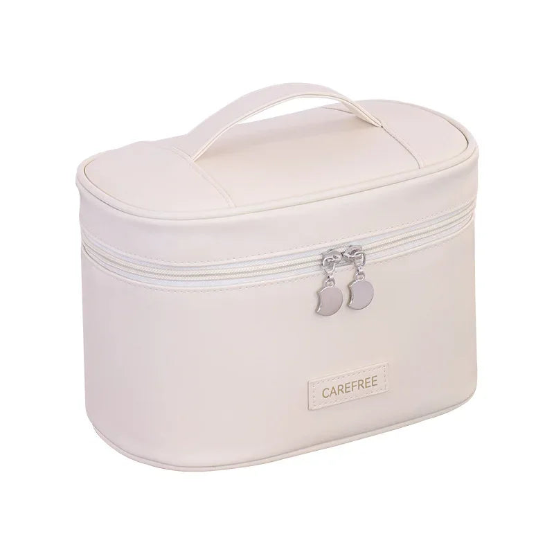 Makeup Bag for Women Large Capacity Travel Cosmetic Organizer with Brush Holder Waterproof Toiletry Pouch Portable Makeup Case