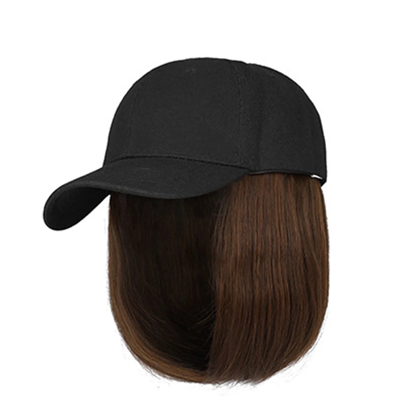 Peluca de gorra de béisbol sintética