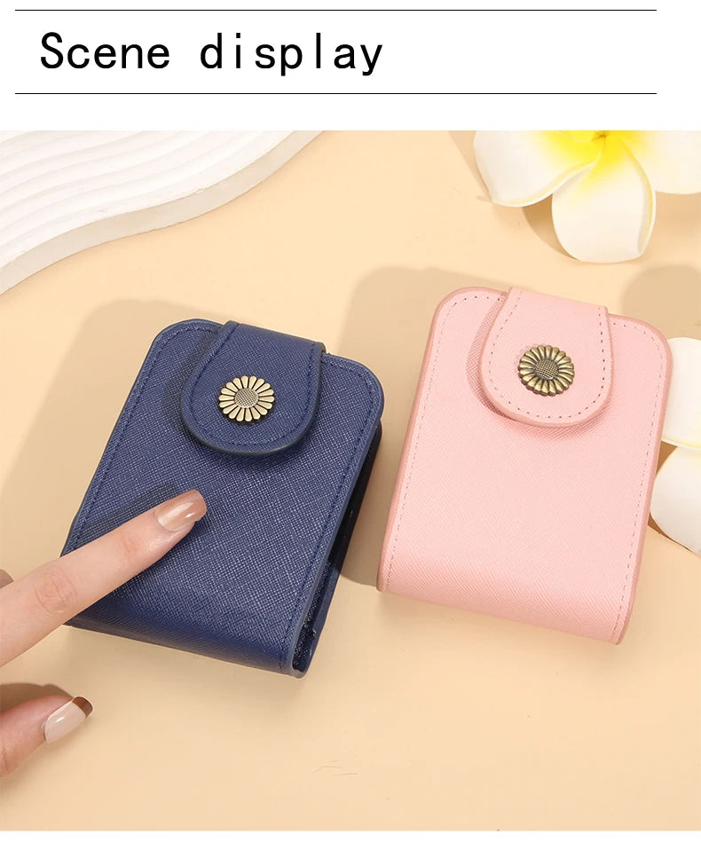 Makeup bag small women's portable makeup box with mirror mouth red envelope storage bag mini women's bag
