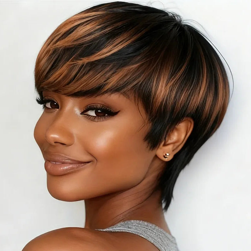 Highlighted Pixie Wig