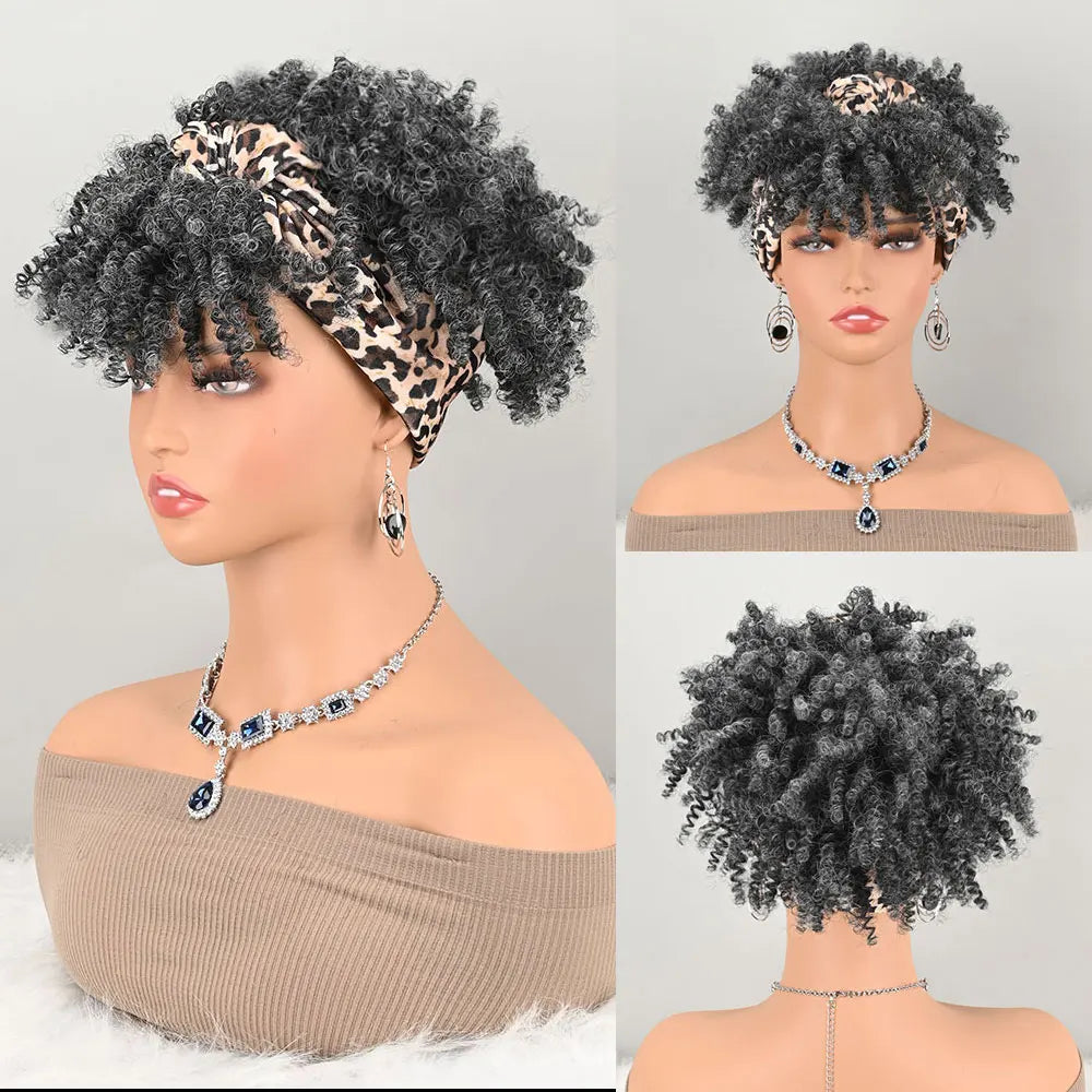 Black Headband Afro Wig