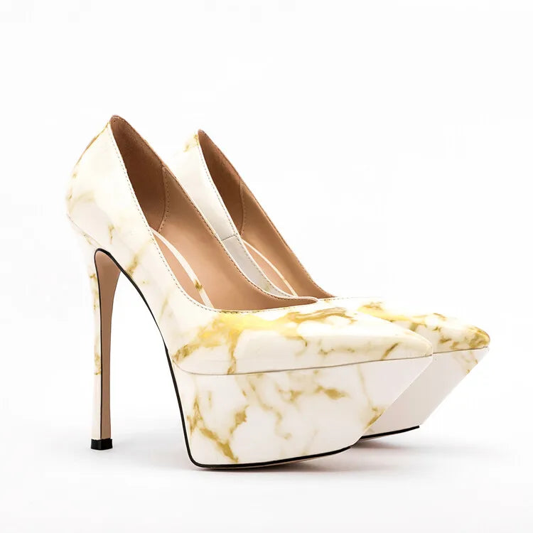 Summer New Women Pumps Luxury Platform Pointed Toe Elegant Thin High Heel Suede footwear Real Picture Party Wedding Shoes