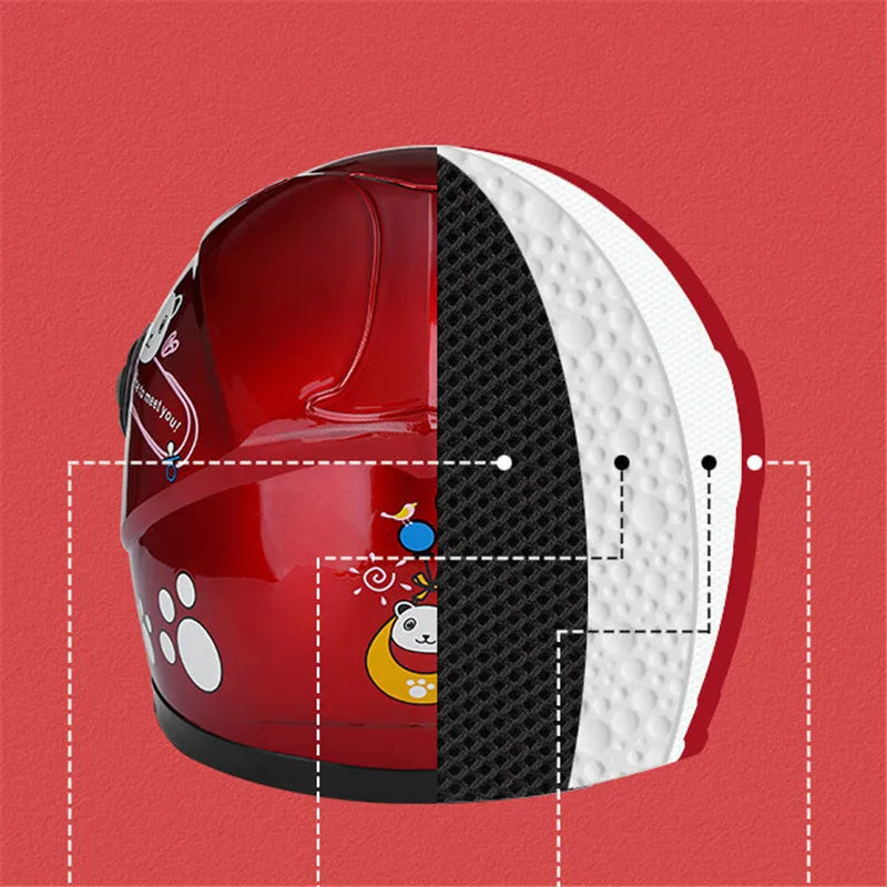 Kid Child Motorcycle Helmet Detachable Full Face Helmet Suitable All Seasons Children Sports Safety Protection Helmets