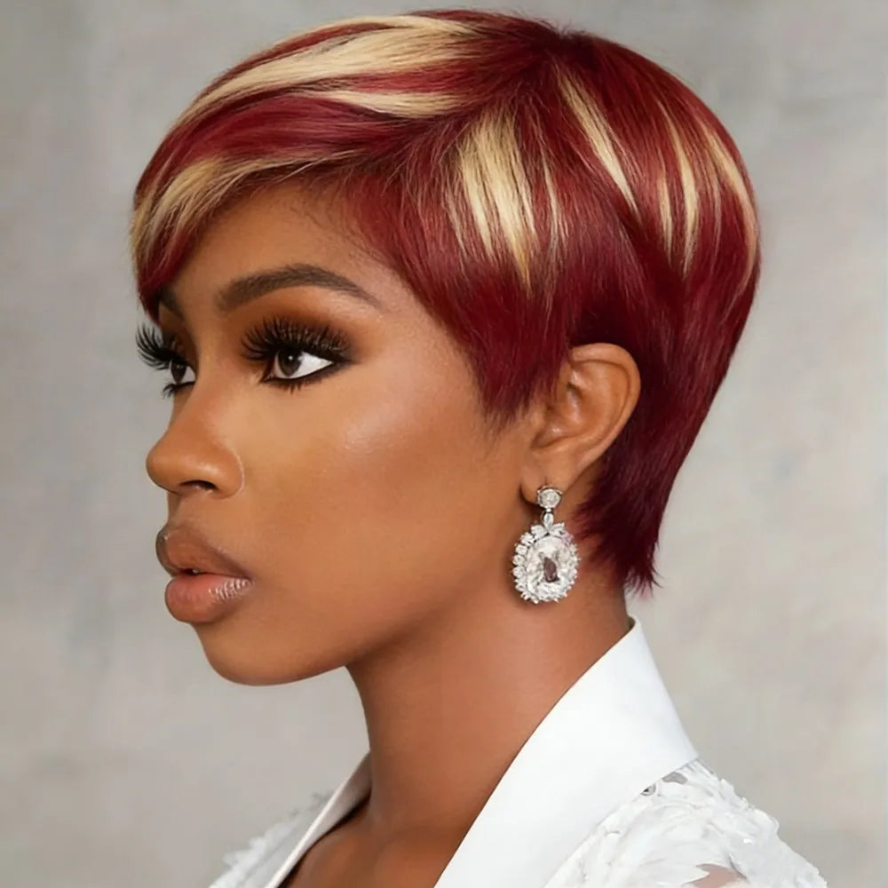 613 Red Pixie Wig