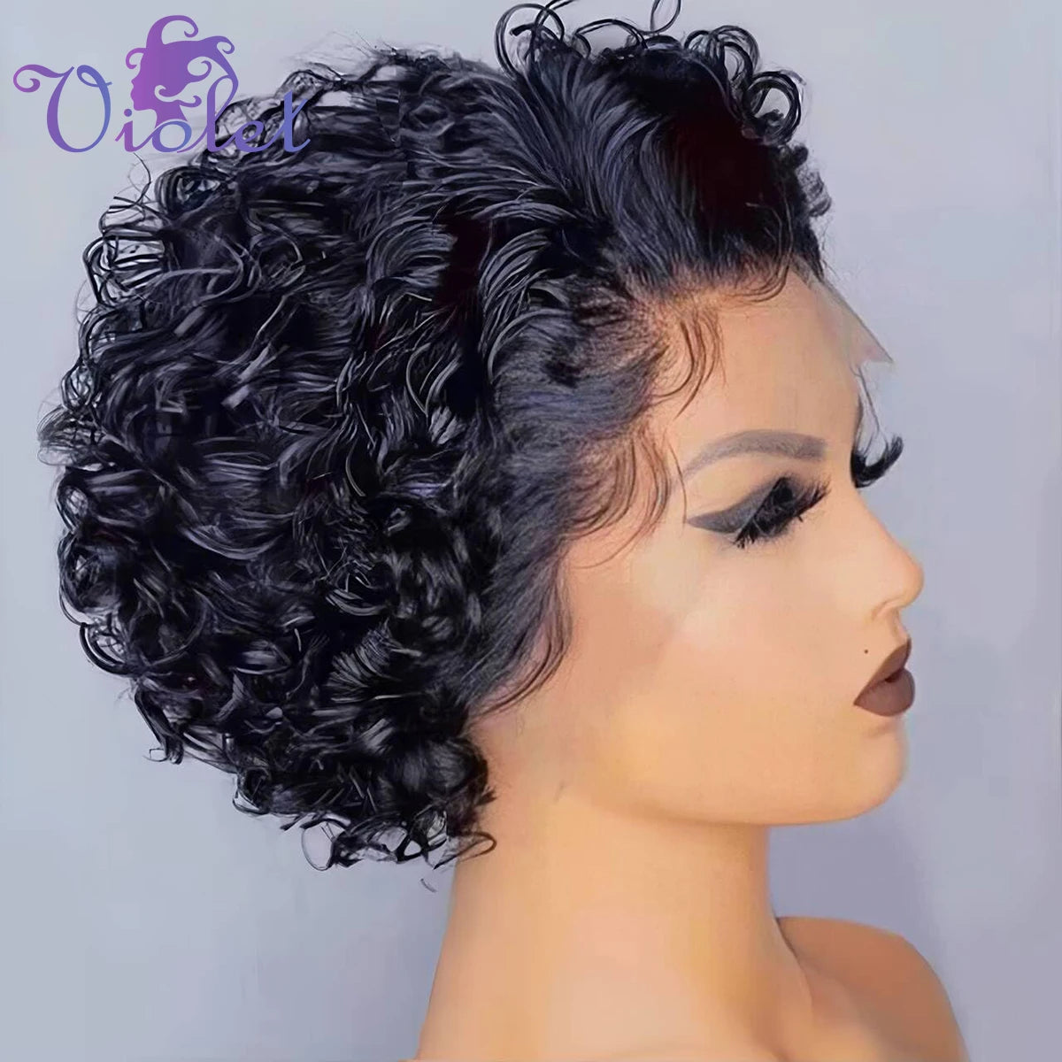 Pixie Cut Wig Human Hair Short Curly 13x1 13x4 Lace Front Human Hair Wigs Natural Black Pixie Wig Deep Curly For Black Women