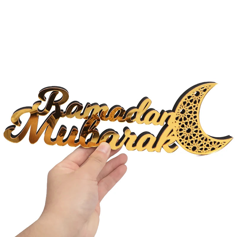 Ramadan Mubarak Acrylic Ornament Eid Mubarak Ramadan Kareem Decoration for Home Islamic Muslim Party Decor Eid Al Adha Gift