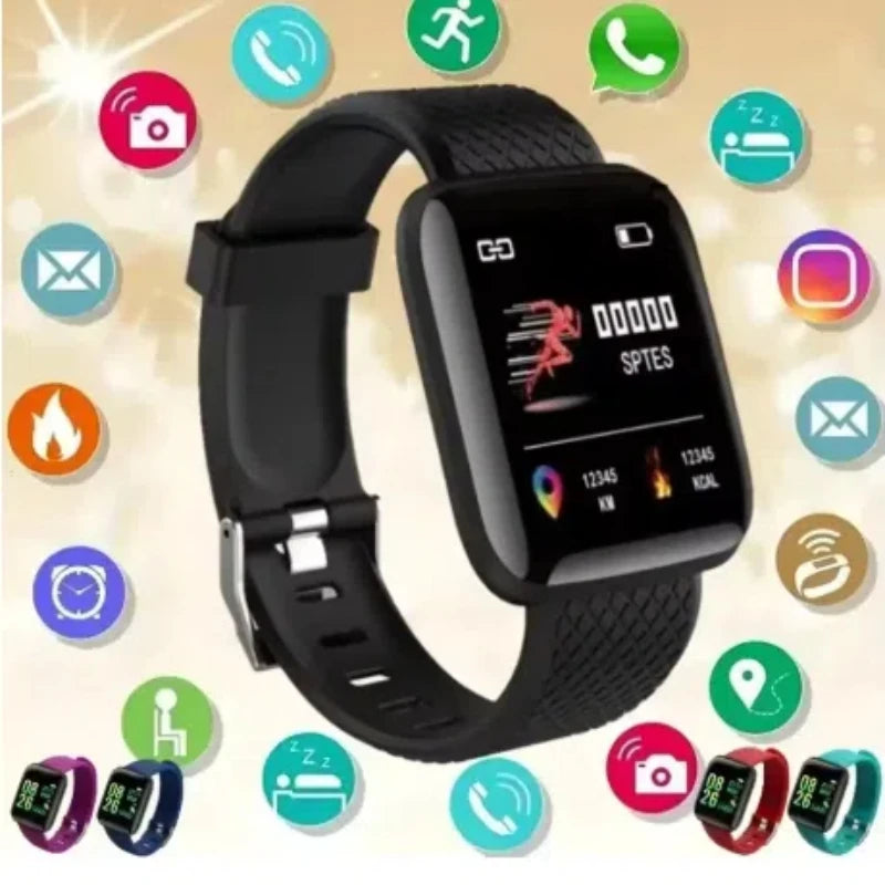 Reloj inteligente multifunción para hombres, mujeres y niños, recordatorio de mensajes, control de música, pasos deportivos, calorías, reloj inteligente D13, despertador 116Plus