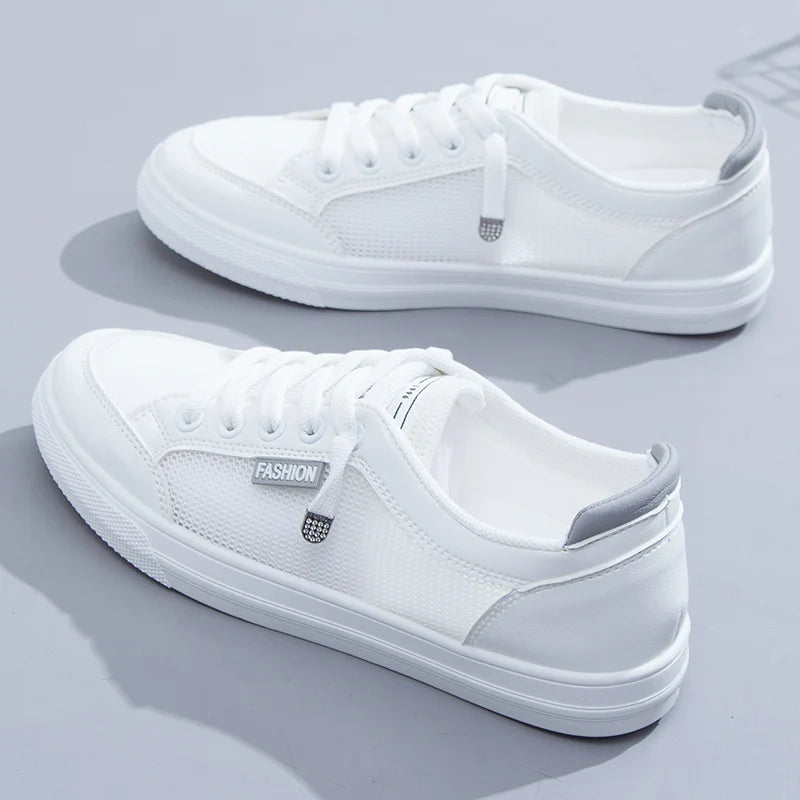 Running Skateboard Women Sneakers Flat White Casual Sports Shoes Tennis Moccasins Loafers Campus Mesh Breathable Stylish