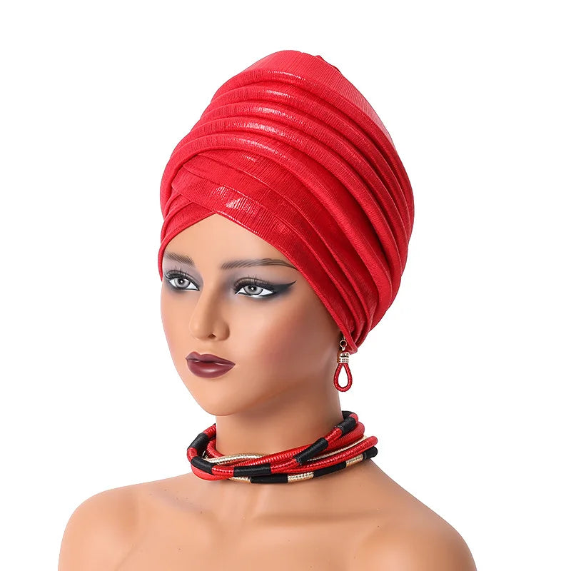 Pleated Auto Gele Headtie – Effortless African Elegance for Every Occasion