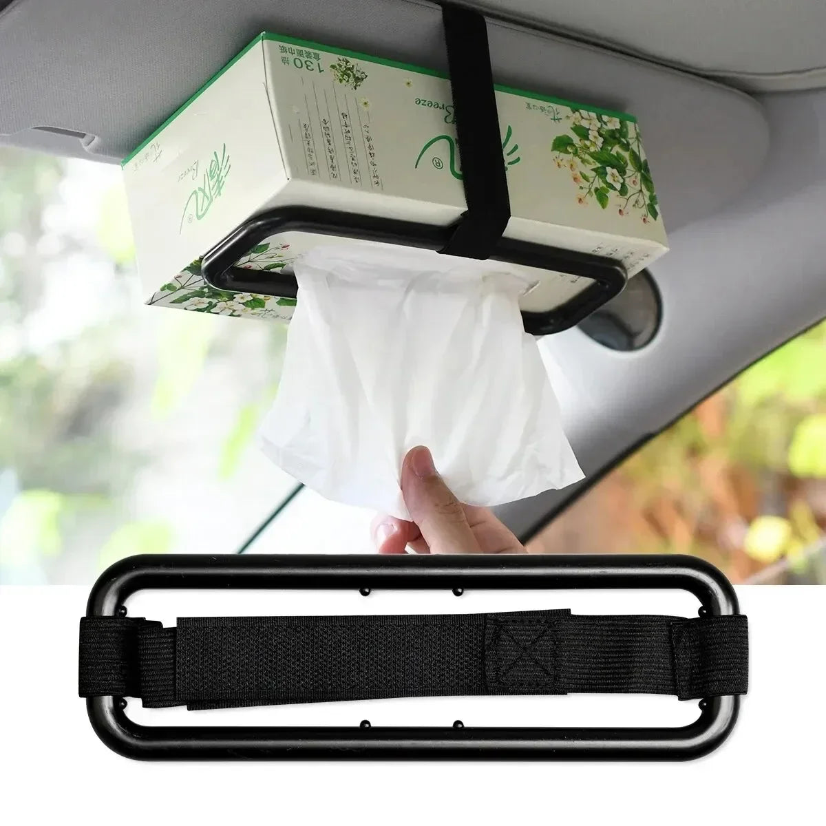 Suministros para coche, caja de papel, clip para visera, caja de toallas de papel para colgar, respaldo de asiento, marco de toallas de papel para coche, clip para respaldo de asiento de coche.