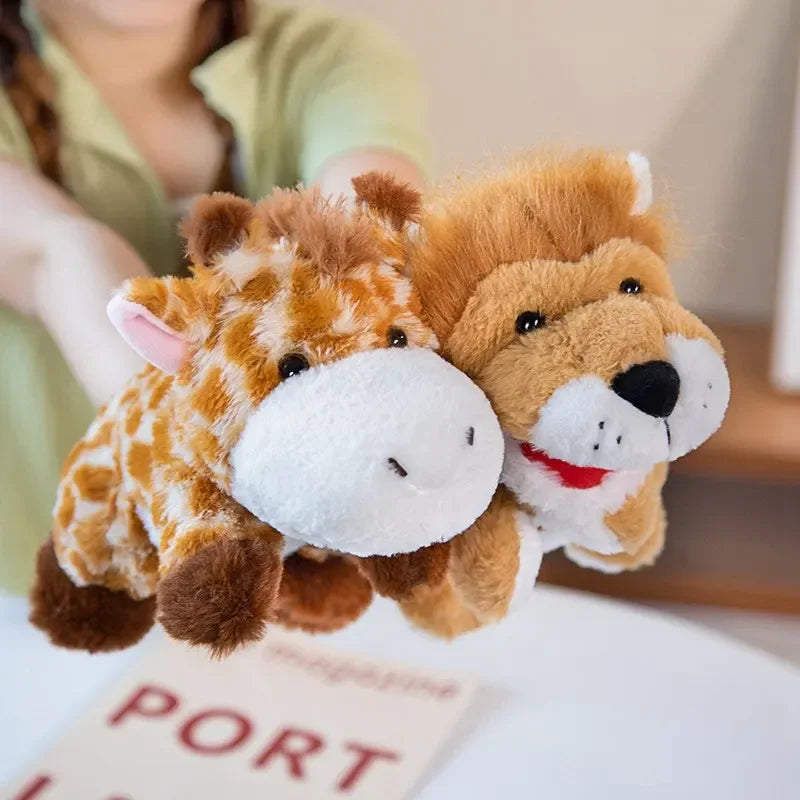 Stuffed Plush Animals Toys Hand Finger Story Puppet Kawaii Dolls Educational Baby Toys Duck Lamb Cow Dog Horse Children Gift