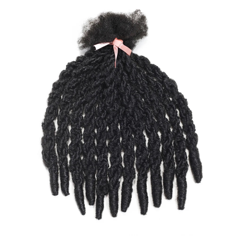 1 Pack 12 Strands Double Twisting Black Synthetic Twist Hair Braids 14 Inch Soft Knotless Crochet Locs for Weave Extensions